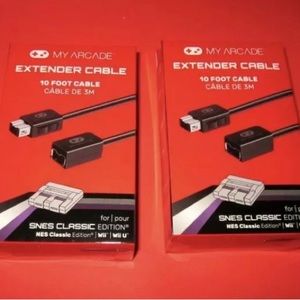 LOT 2 EXTENSION EXTENDER CABLE 10 FT FOR SUPER NINTENDO SNES NES CLASSIC Wii U